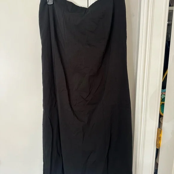 NWT Reformation Black Midi Skirt with Tie Front - Picture 4 of 7